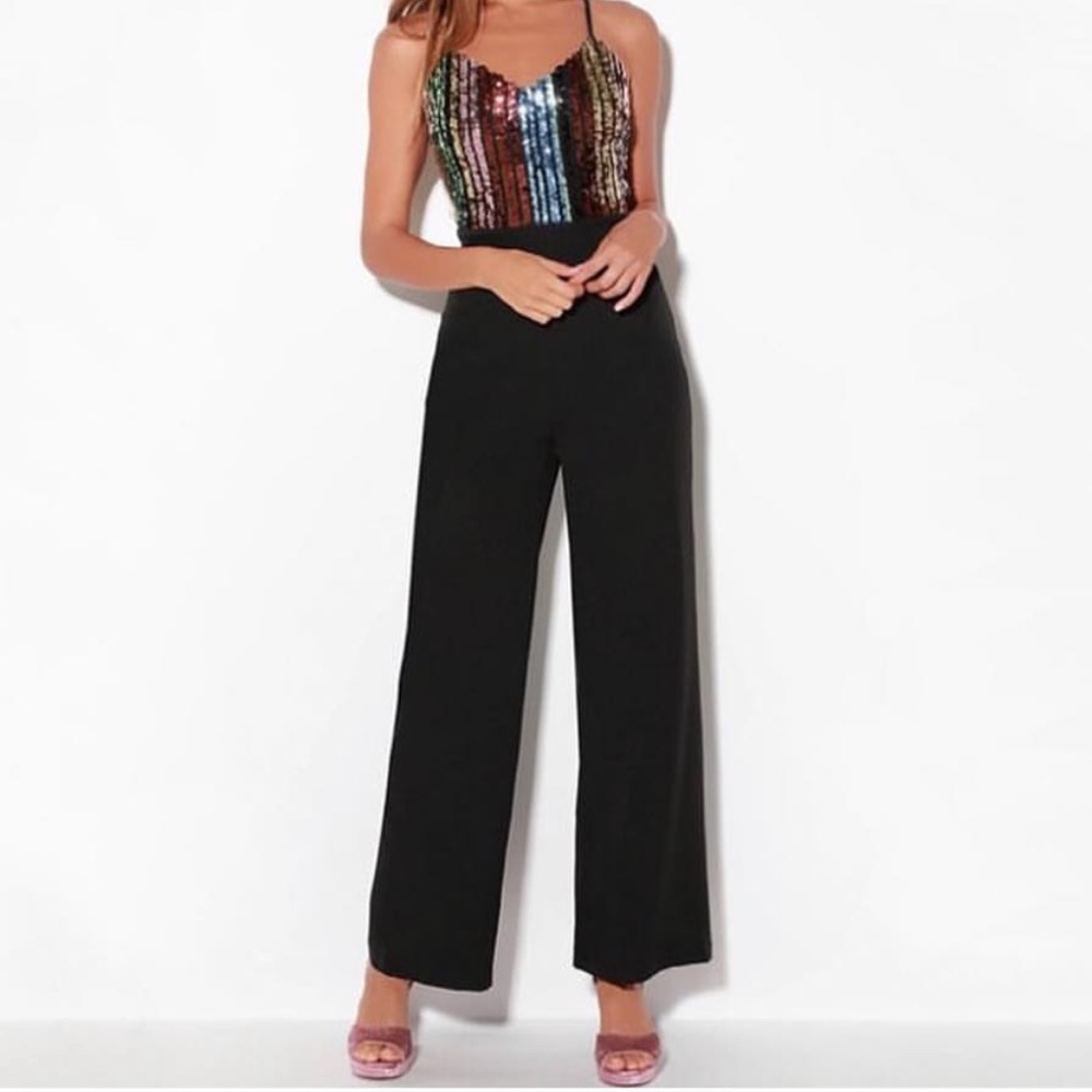 Adorable sequin jumpsuit!